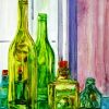 Green Glass Bottles paint by number