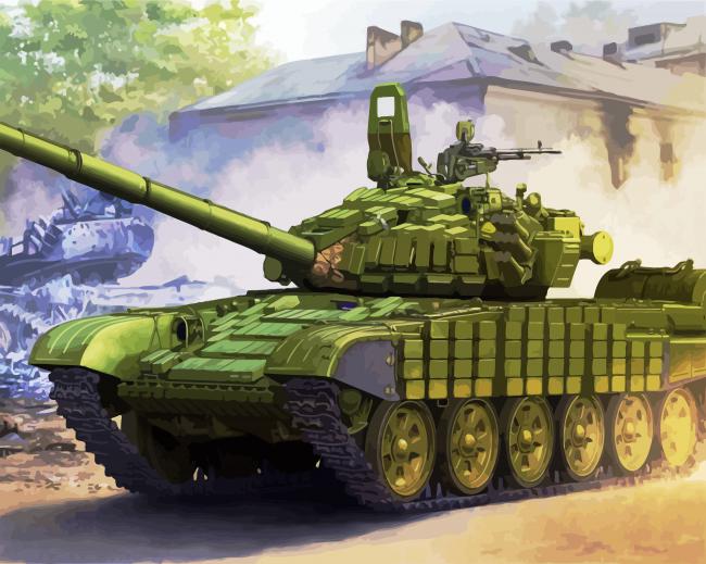 Green Military Tank paint by number