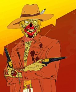 Gunslinger Zombie paint by number