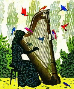 Harp Player Art paint by number