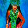 Hawaiian Girl Wearing Lei paint by number
