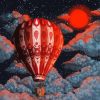 Hot Aiballoon Over Clouds paint by numbers