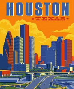 Houston Texas Poster paint by number