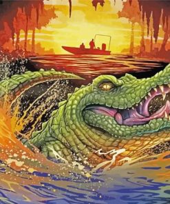 Illustration Alligator paint by numbers