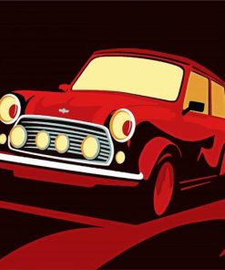 Illustration Mini Cooper Car paint by number