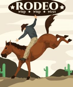 Illustration Rodeo paint by numbers