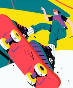 Illustration Skater Girl paint by number