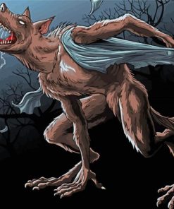 Illustration Werewolf paint by numbers