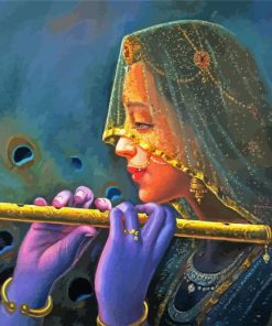 Indian Flute Player paint by number
