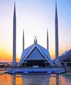 Islamabad Faisal Mosque paint by number