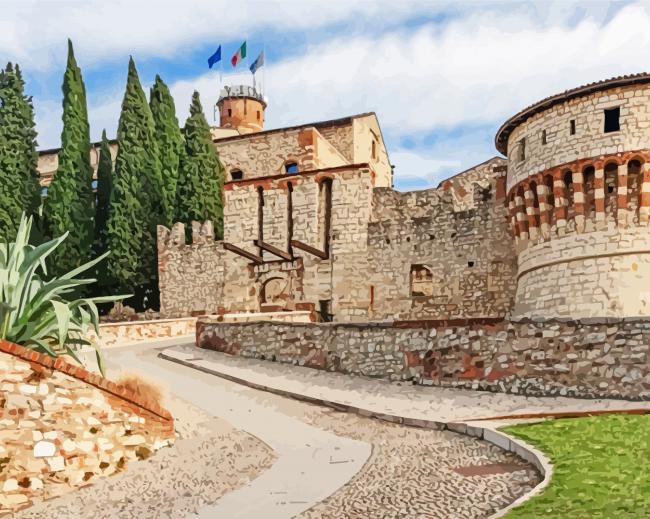 Italy Brescia Castle paint by numbers