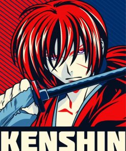 Kenshin Himura Battousai paint by number