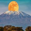 Kenya Full Moon kilimanjaro Mountain paint by number
