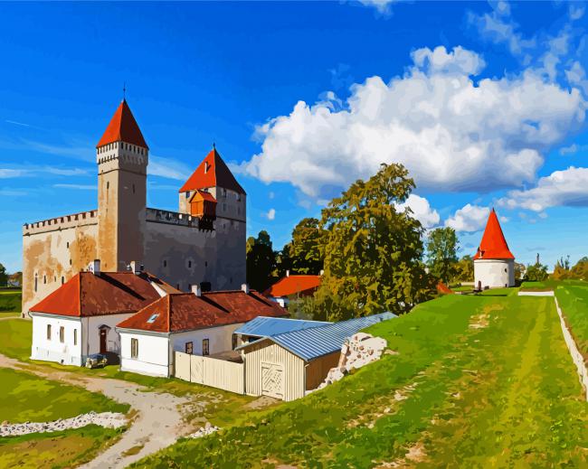 Uressaare Castle Estonia paint by number
