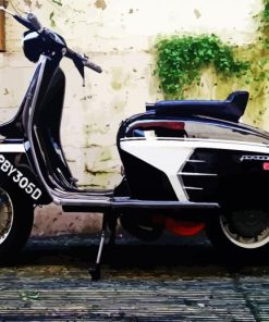 Lambretta Motor Scooter paint by number