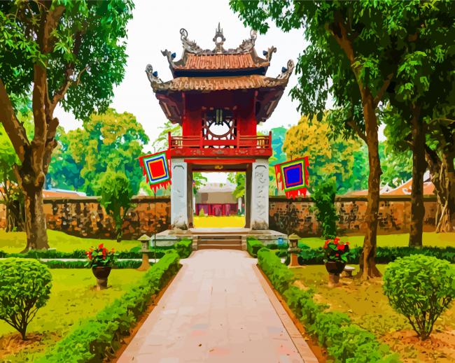 Temple Of Literature Hanoi Vietnam paint by number