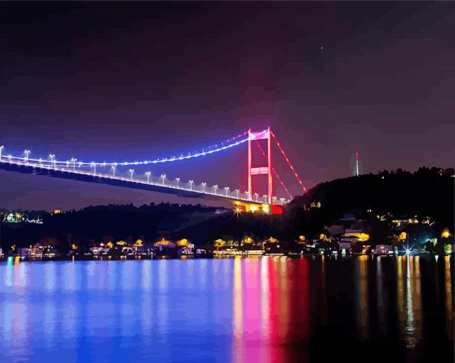 Luminous Bsphours Bridge In Turkey paint by number