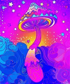 Psychedelic Mushroom Art paint by numbers