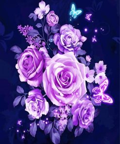 Magical Violet Roses paint by number