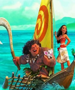 Maui And Moana Disney Charactres paint by numbers