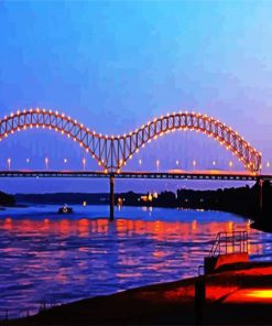 Memphis Bridge At Night paint by number