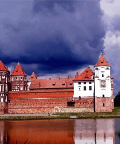 Mir Castle Complex Reflexion In Belarus paint by number