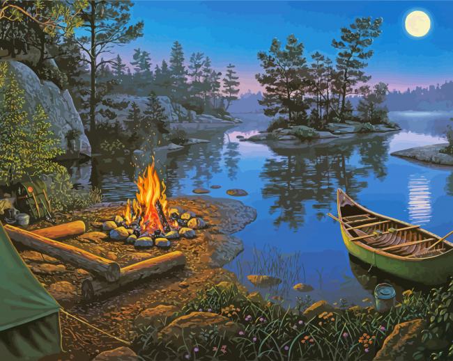 Moonlight Campfire paint by numbers