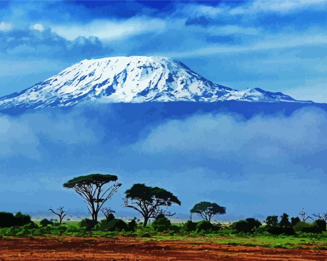 Mount Kilimanjaro Tanzania paint by number
