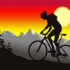 Mountain Biking Silhouette paint by number