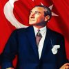 Mustafa Kemal Atatürk And Flag Of Turkey paint by number