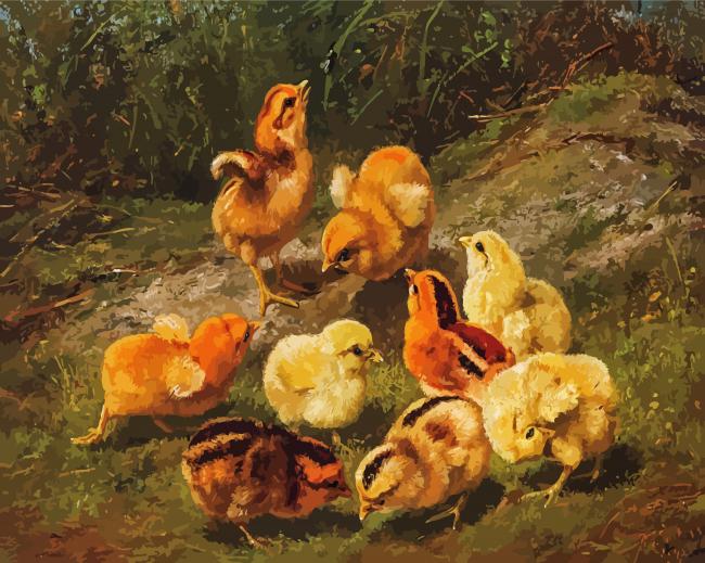Nine Chicks paint by number