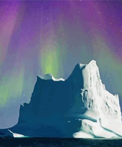 Northern Lights Iceberg paint by number