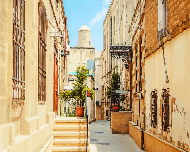 Old Streets In Baku paint by number