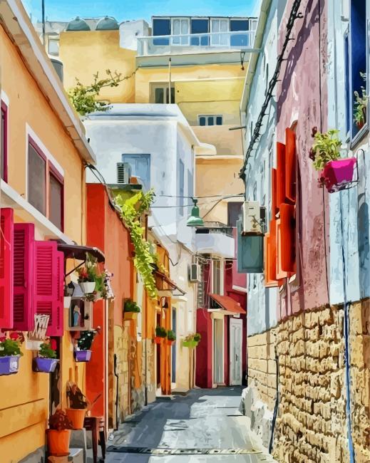 Old Town Streets In Beirut paint by number