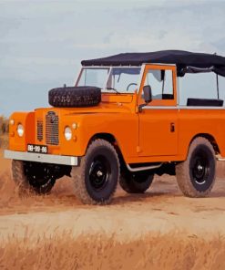 Orange Vintage Land Rover paint by number