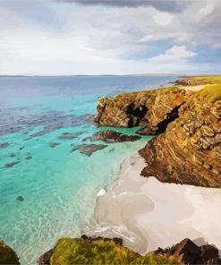 Orkney Seascape paint by numbers