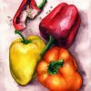 Peppers Vegetable paint by number