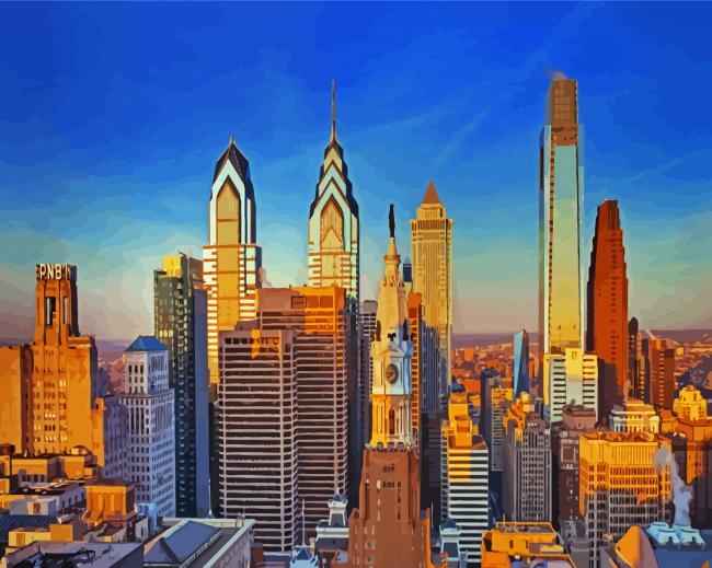 Philadelphia City Buildings paint by numbers
