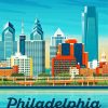 Philadelphia City Buildings Poster paint by numbers