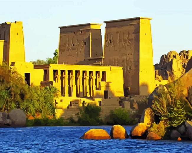 Philae Aswan Egypt paint by number