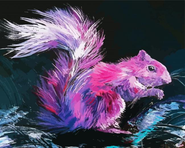 Pink Squirrel paint by number