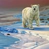 Polar Bear In Snow paint by number