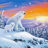 Polar Bears In Snow paint by numbers