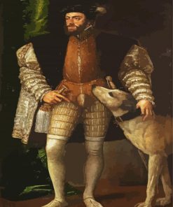 Portrait Of Charles V With A Dog Tiziano paint by number