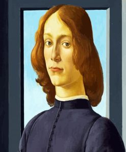 Portrait Of A Young Man Holding A Roundel By Botticelli paint by number