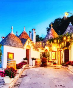 Puglia Trulli Houses paint by number