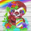 Rainbow Sloth paint by number