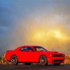 Red Challenger Hellcat paint by number