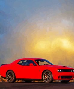 Red Challenger Hellcat paint by number