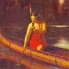 Red Indian Girl Canoeing paint by numbers